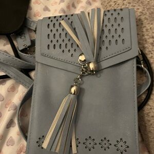Stylish Blue Tassel Crossbody Bag